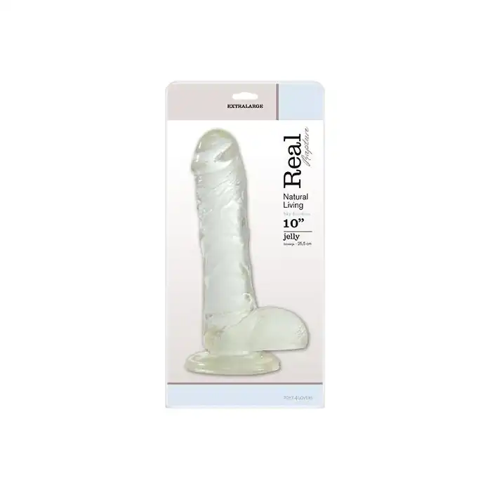 Прозрачный фаллоимитатор JELLY DILDO REAL RAPTURE CLEAR 10 - 25,5 см - Real Rapture. Фотография 2.