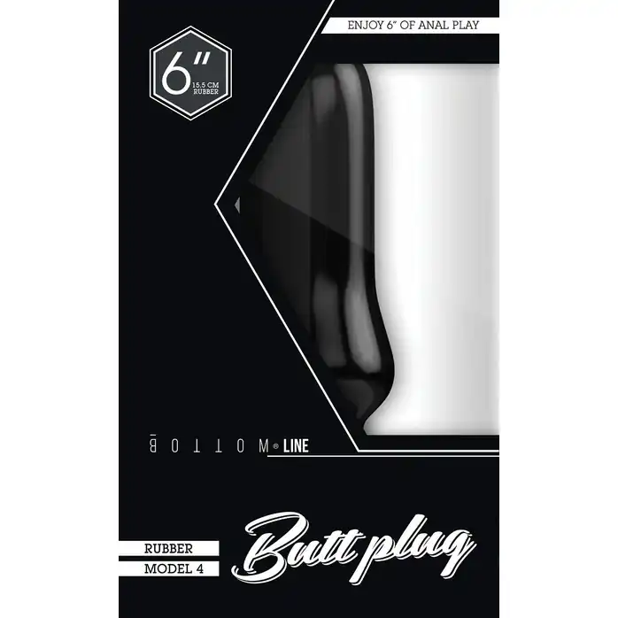 Чёрный анальный стимулятор Bottom Line 4 Model 6 rubber Black - 15,5 см - Bottom Line. Фотография 2.