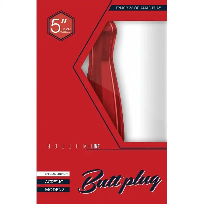 Красный анальный стимулятор Bottom Line 5 Model 3 Acrylic Red - 13 см - Bottom Line. Фотография 2.