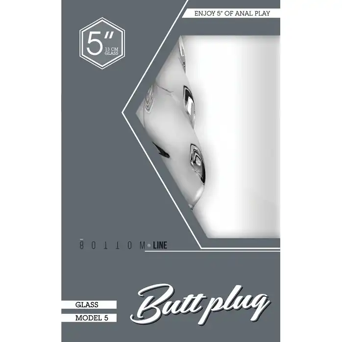Прозрачная витая анальная пробка Bottom Line 5 Model 5 Glass - 13 см - Bottom Line. Фотография 2.