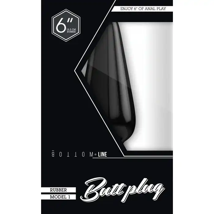Анальный стимулятор Bottom Line 6 Model 1 Rubber Black - 15,5 см - Bottom Line. Фотография 2.
