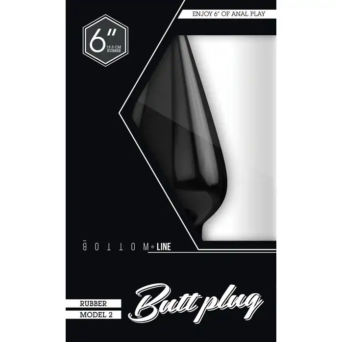 Чёрный анальный стимулятор Bottom Line 6 Model 2 rubber Black - 15,5 см - Bottom Line. Фотография 2.