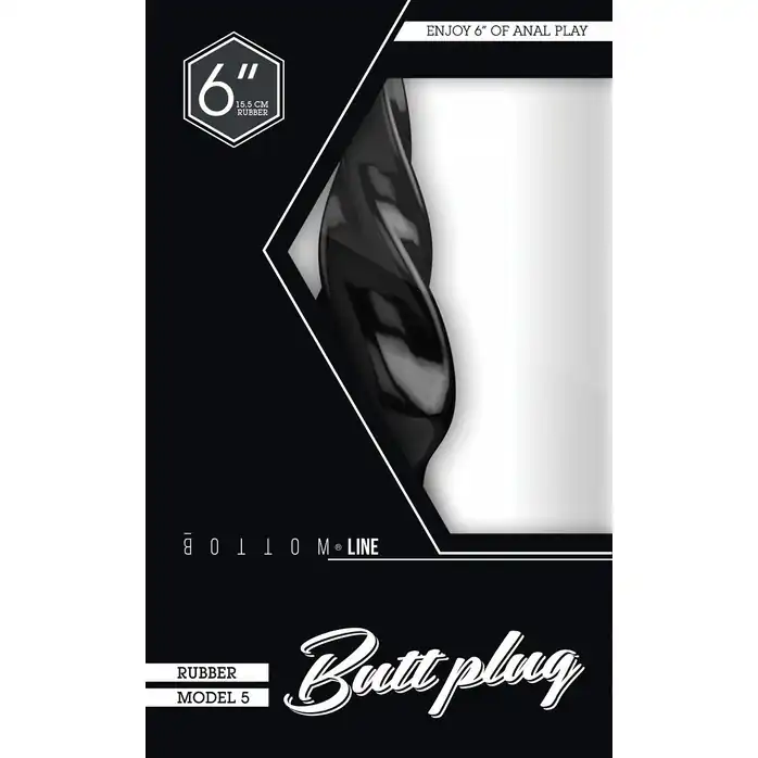 Чёрная спиралевидная пробка Bottom Line 6 Model 5 Black - 15,5 см - Bottom Line. Фотография 2.