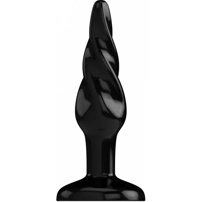 Чёрная спиралевидная пробка Bottom Line 6 Model 5 Black - 15,5 см - Bottom Line