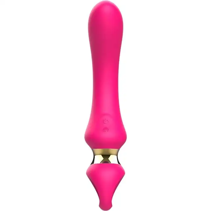 Розовый изогнутый вибромассажер Moon Vibrator - 21,1 см. Фотография 6.