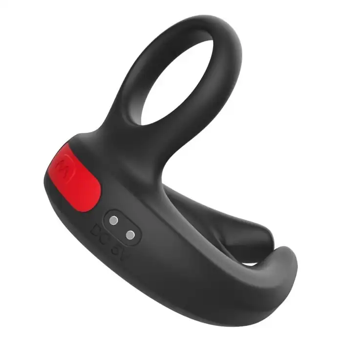 Черное эрекционное виброкольцо Cock Ring с пультом ДУ. Фотография 11.