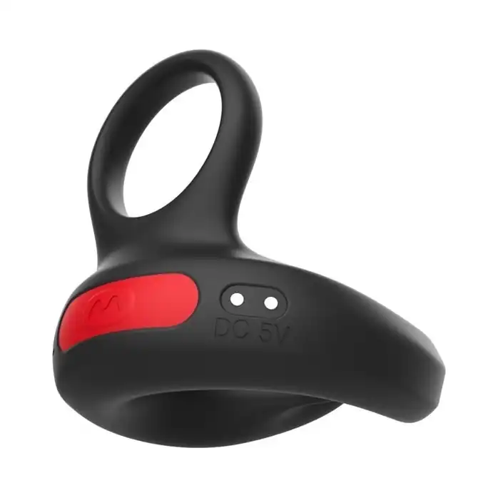 Черное эрекционное виброкольцо Cock Ring с пультом ДУ. Фотография 14.