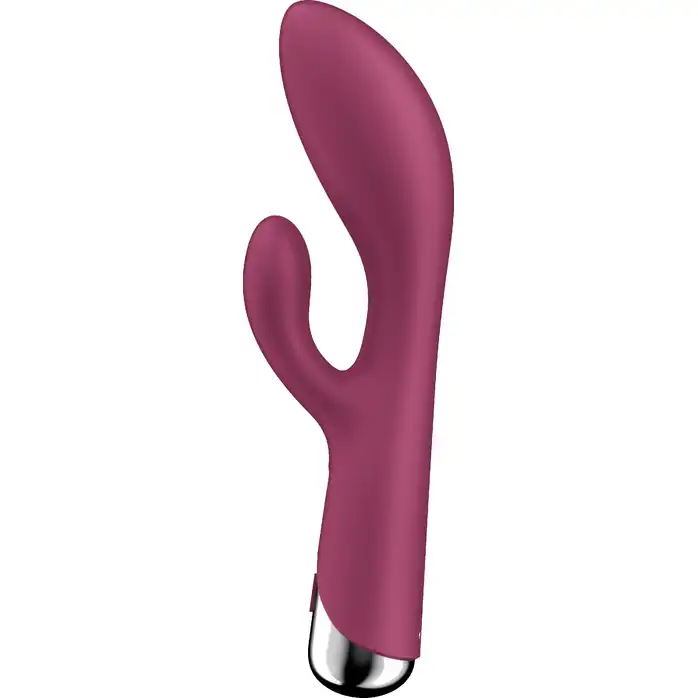Малиновый вибратор-кролик Spinning Rabbit 1 с ротацией - 20 см. Фотография 4.