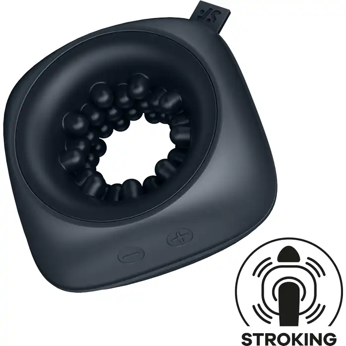 Черный мужской вибромассажер Ring Stroker. Фотография 6.