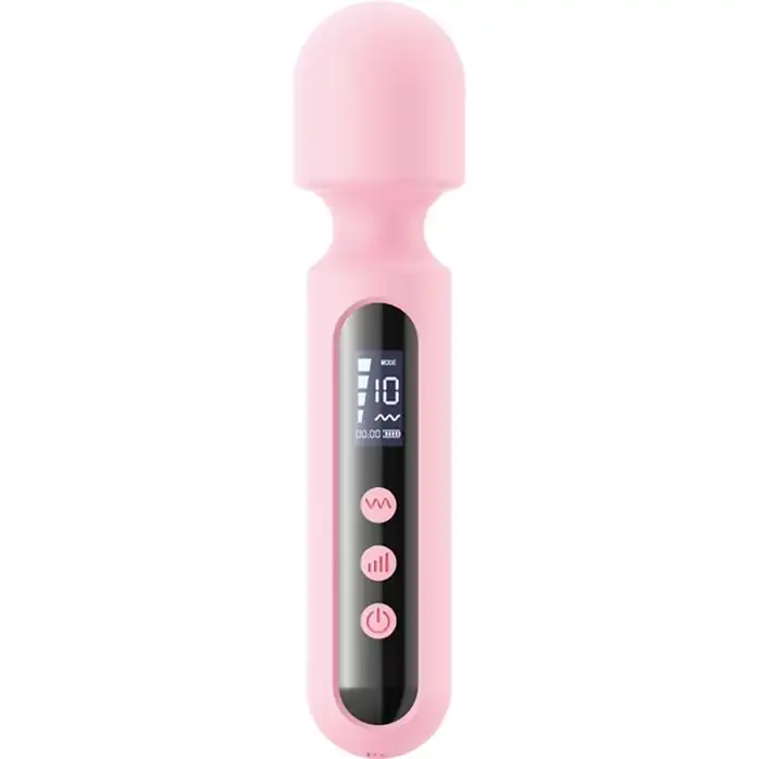 Розовый wand-вибратор с дисплеем - EROWOMAN-EROMAN