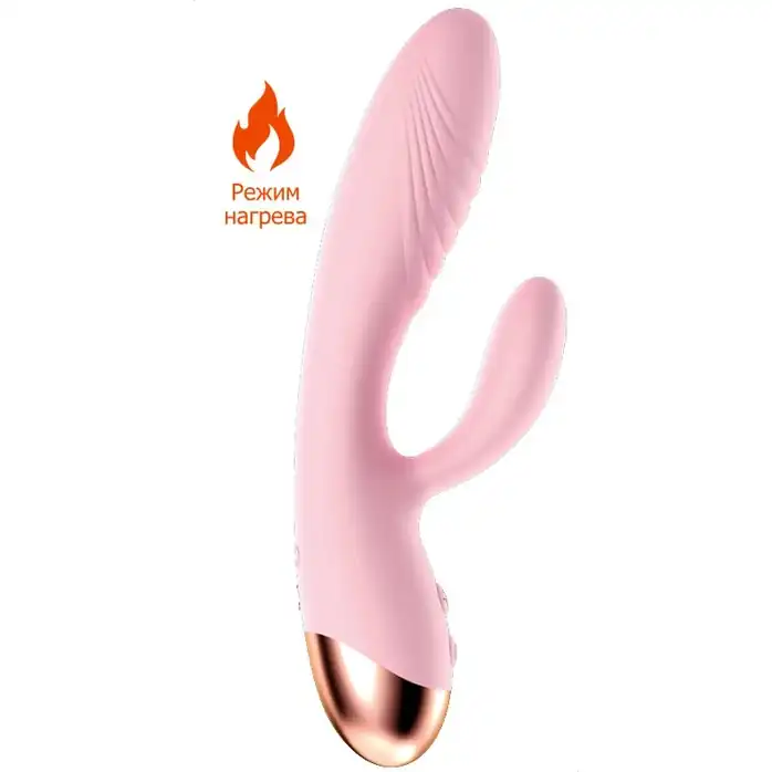 Розовый вибратор-кролик с функцией нагрева - EROWOMAN-EROMAN
