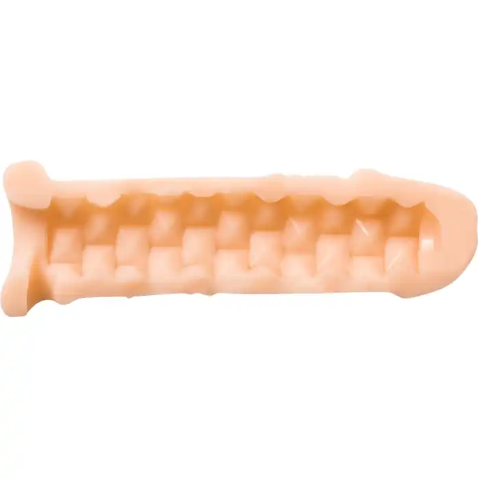 Телесный фаллоудлинитель Extra Sense Bubbles - 13,5 см - Real. Фотография 3.