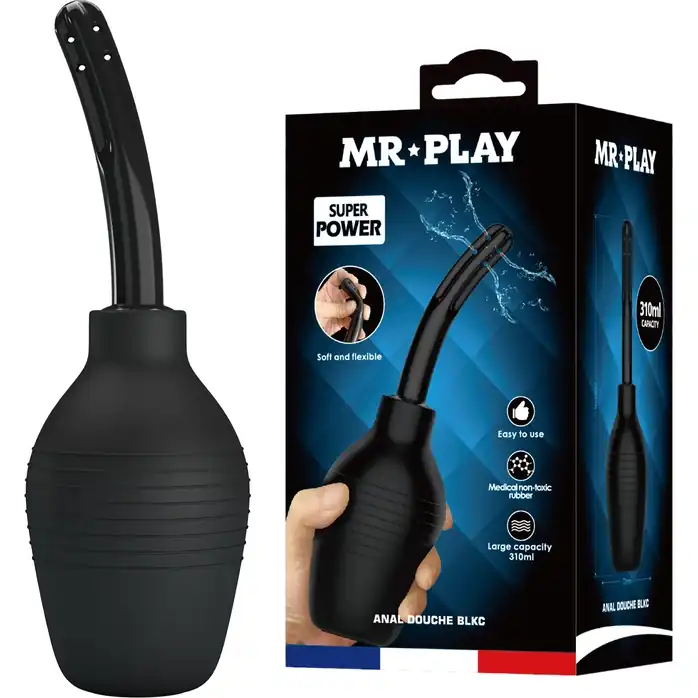 Черный анальный душ с гибким наконечником - Mr.Play. Фотография 2.