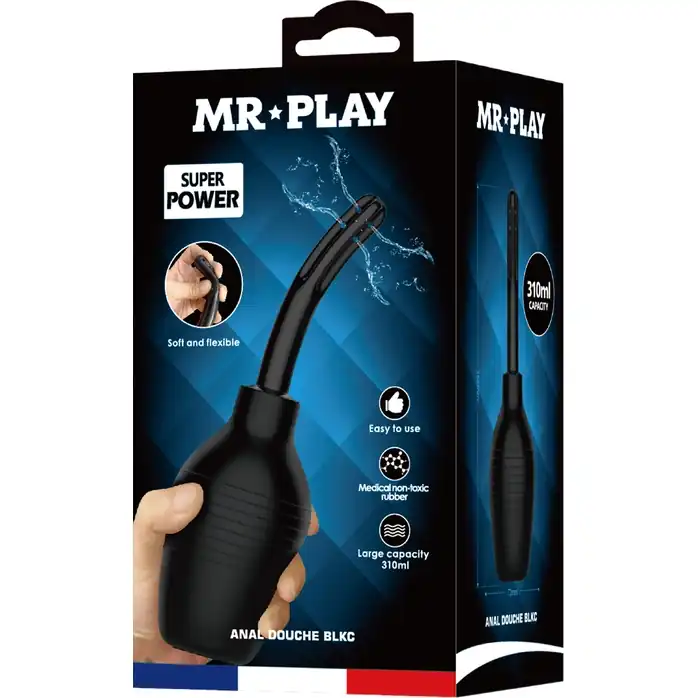 Черный анальный душ с гибким наконечником - Mr.Play. Фотография 8.