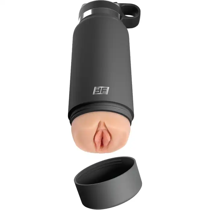 Серый мастурбатор в виде бутылки Fck Flask - PDX Plus