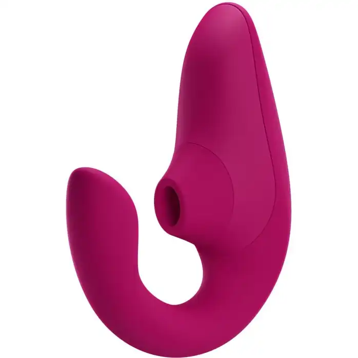 Малиновый вибромассажер для двойной стимуляции Womanizer Blend