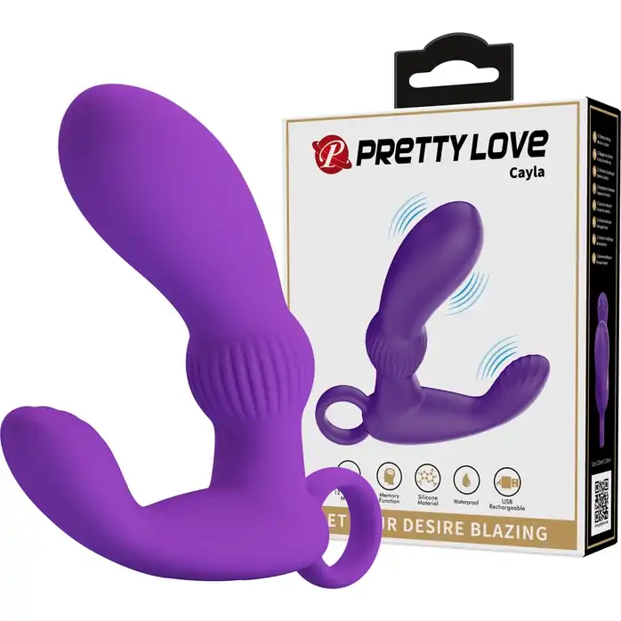 Фиолетовый вибромассажёр для массажа простаты Cayla - 11,2 см - Pretty Love. Фотография 2.