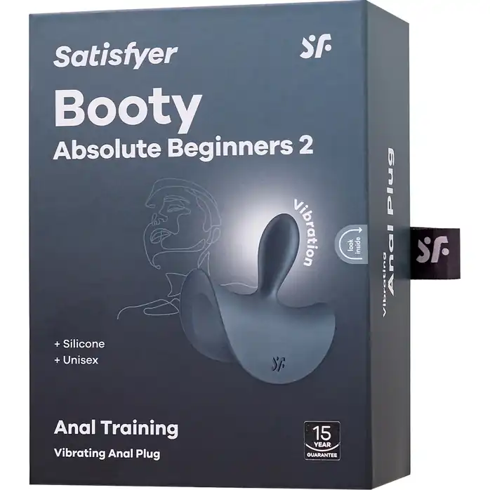 Серая анальная вибровтулка Booty Absolute Beginners 2 - 7,9 см. Фотография 2.