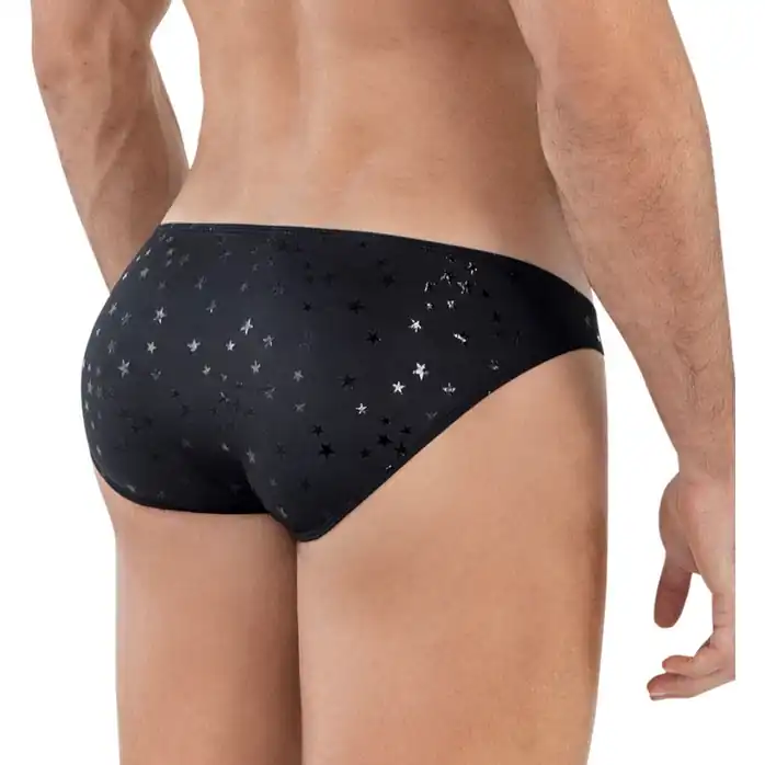 Черные трусы-слипы со звездочками Illusion Brief Bikini. Фотография 3.