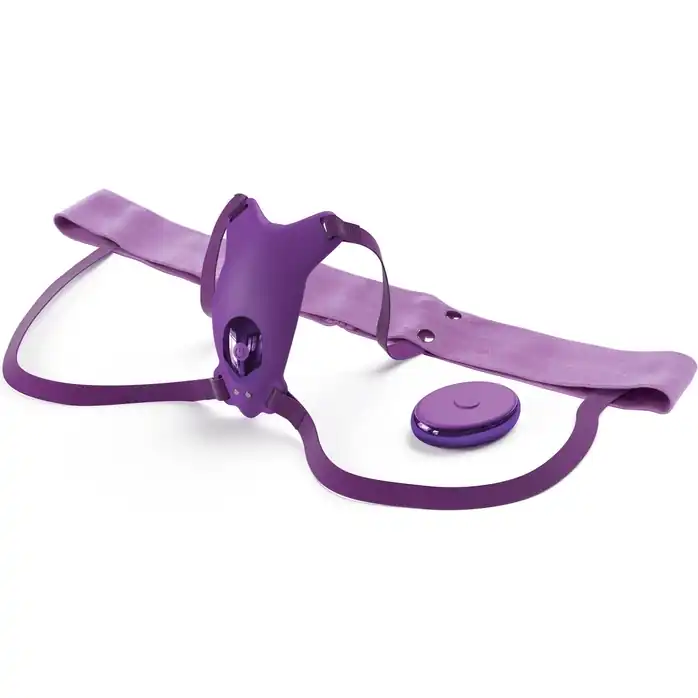 Сиреневый пояс с вибровкладкой Ultimate Butterfly Strap-On - Fantasy For Her. Фотография 5.