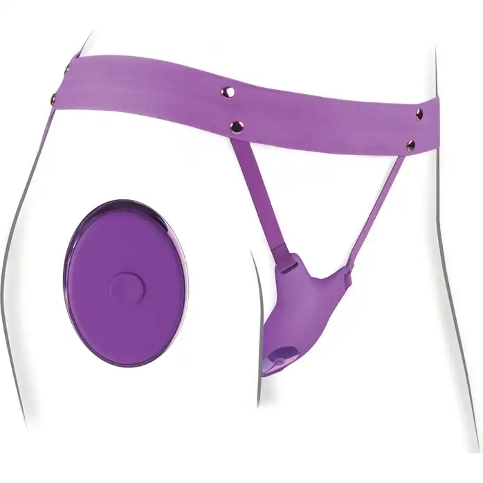 Сиреневый пояс с вибровкладкой Ultimate Butterfly Strap-On - Fantasy For Her