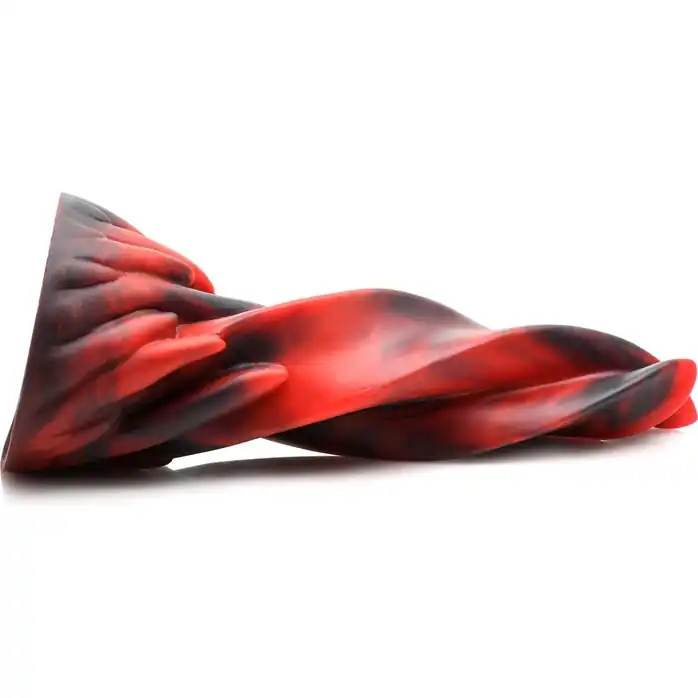 Красно-черный фантазийный фаллоимитатор Hell Kiss Twisted Tongues Silicone Dildo - 18,8 см - Creature Cocks. Фотография 5.
