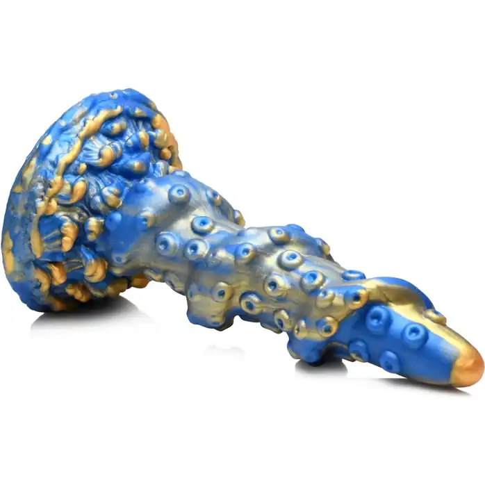 Голубой фантазийный фаллоимитатор Lord Kraken Tentacled Silicone Dildo - 21 см - Creature Cocks. Фотография 3.