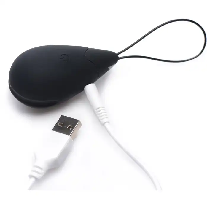 Черное виброяйцо с пультом ДУ 10X Silicone Vibrating Egg - Bang!. Фотография 3.