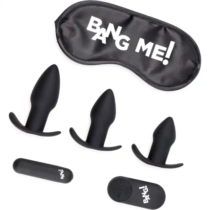 Набор для анальной стимуляции 28X Backdoor Adventure Remote Control 3 Piece Butt Plug Vibe Kit - Bang!