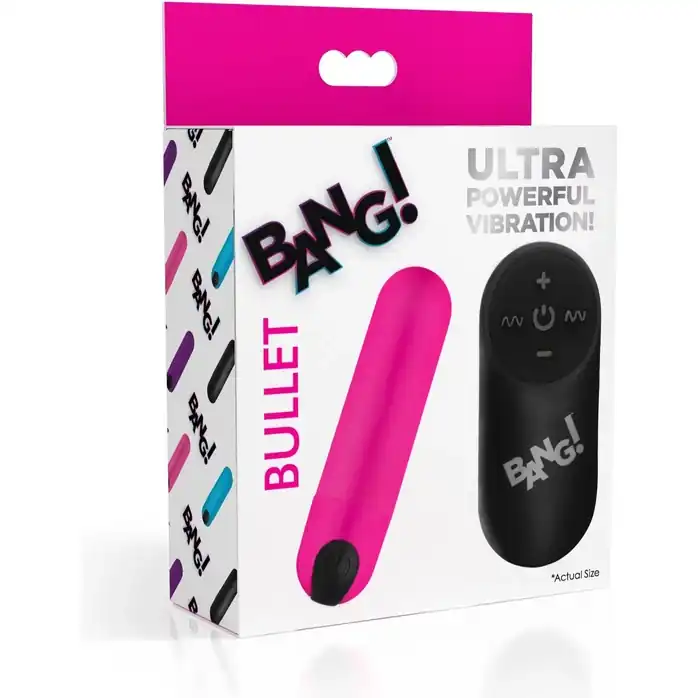 Розовая вибропуля с пультом ДУ 21X Vibrating Bullet with Remote Control - Bang!. Фотография 3.