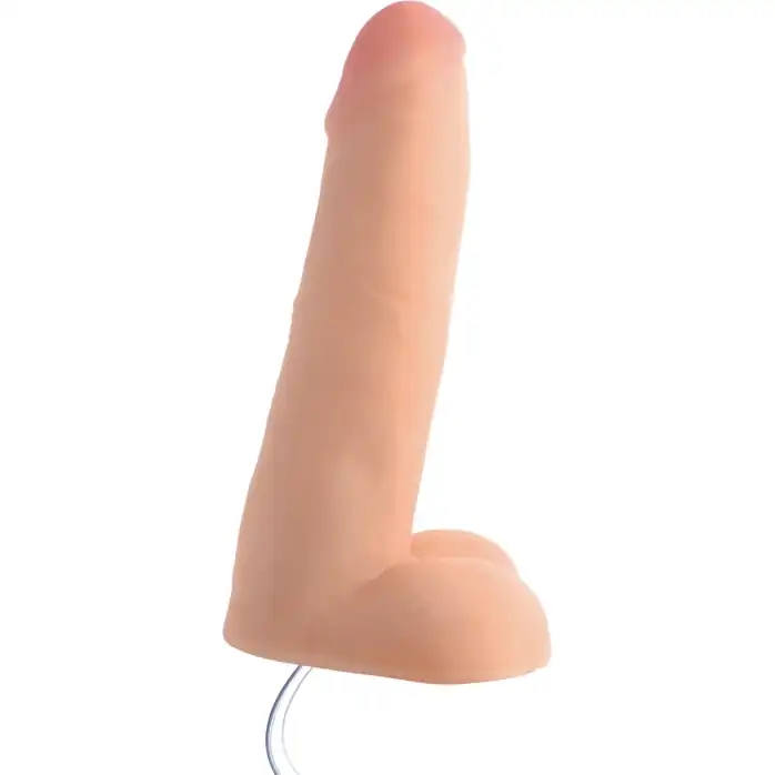 Телесный фаллоимитатор с имитацией эякуляции 8 Inch Squirting Dildo with Syringe - 20,3 см - Loadz. Фотография 3.