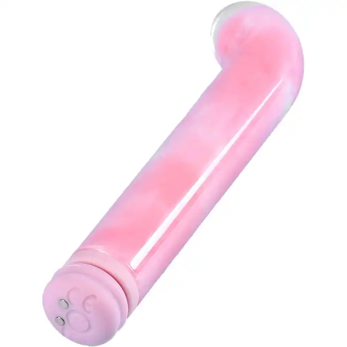 Розовый компактный вибратор из стекла Magic Cane - 12 см. Фотография 6.