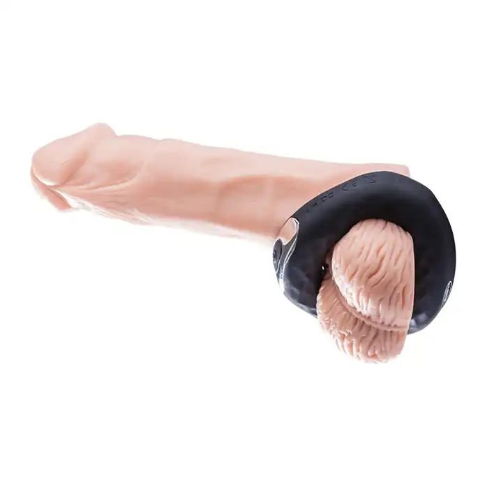 Черное эрекционное виброкольцо Vibro Spanning. Фотография 3.