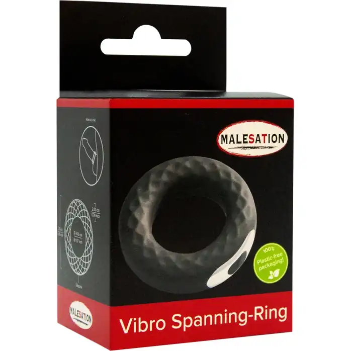 Черное эрекционное виброкольцо Vibro Spanning. Фотография 4.