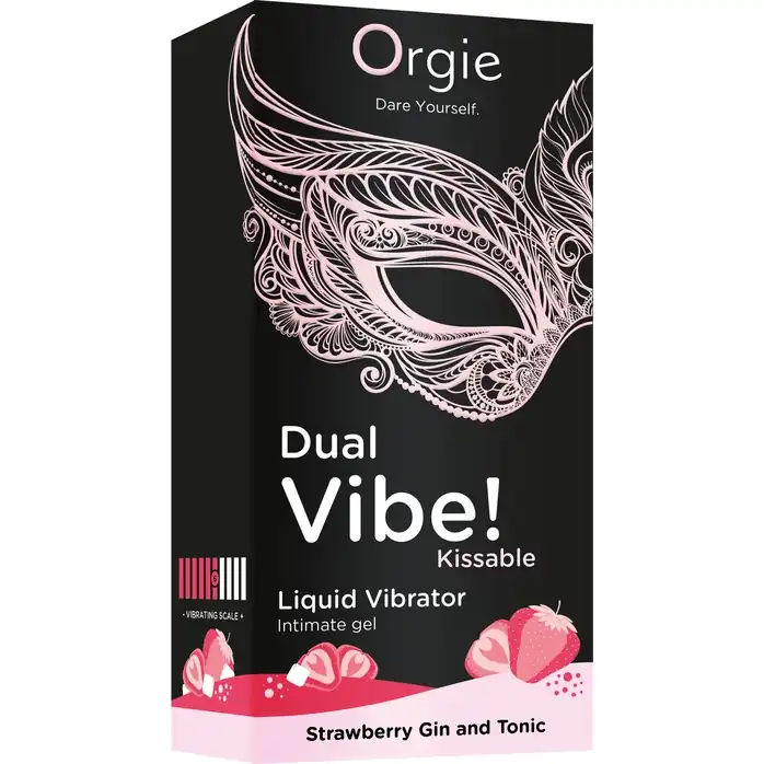 Съедобный жидкий вибратор Dual Vibe! со вкусом клубничного джина с тоником - 15 мл. Фотография 4.