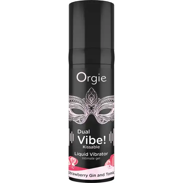 Съедобный жидкий вибратор Dual Vibe! со вкусом клубничного джина с тоником - 15 мл. Фотография 5.