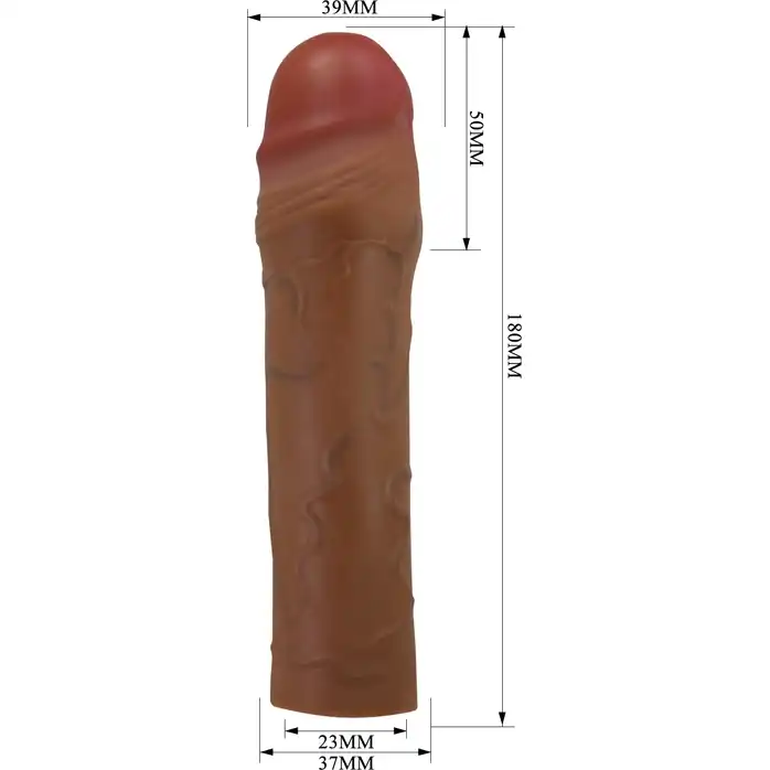 Коричневая насадка на пенис Chane - 18 см - Pretty Love. Фотография 3.