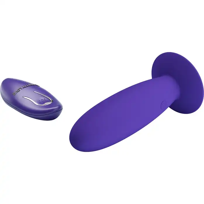 Фиолетовый анальный вибростимулятор Remote Control Vibrating Plug Youth - 11 см - Pretty Love. Фотография 4.