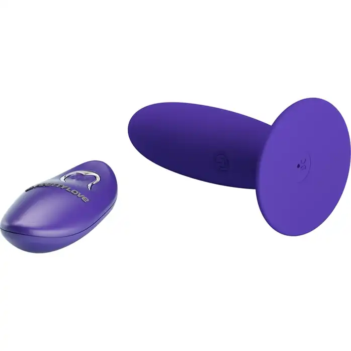 Фиолетовый анальный вибростимулятор Remote Control Vibrating Plug Youth - 11 см - Pretty Love. Фотография 5.