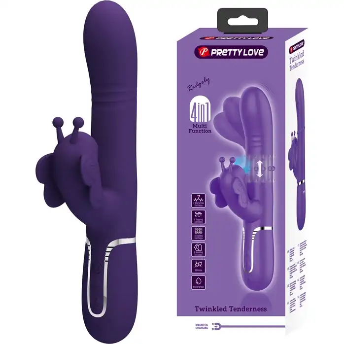 Фиолетовый вибратор-кролик Ridgely - 22,6 см - Pretty Love