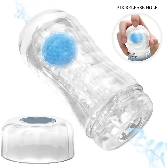 Прозрачный текстурированный мастурбатор Vacuum Cup Masturbator Planet - Pretty Love. Фотография 3.