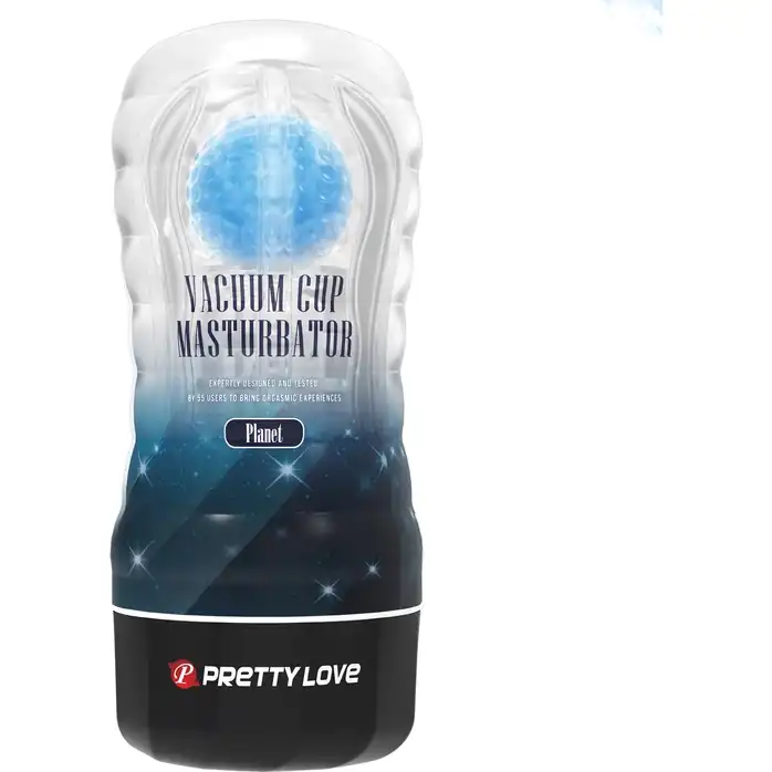 Прозрачный текстурированный мастурбатор Vacuum Cup Masturbator Planet - Pretty Love. Фотография 4.