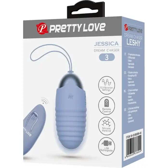 Голубое виброяйцо Jessica с пультом ДУ - Pretty Love. Фотография 7.