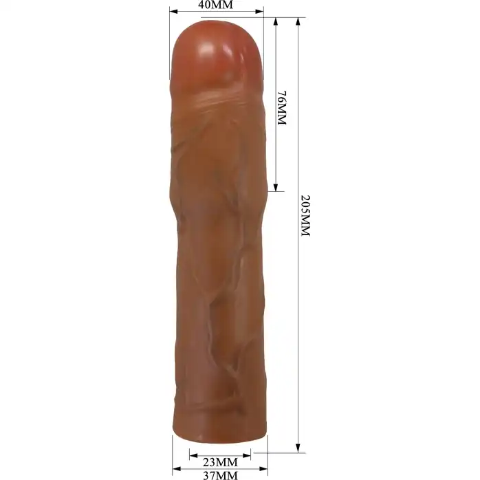 Коричневая насадка на пенис Kylian - 20,5 см - Pretty Love. Фотография 3.