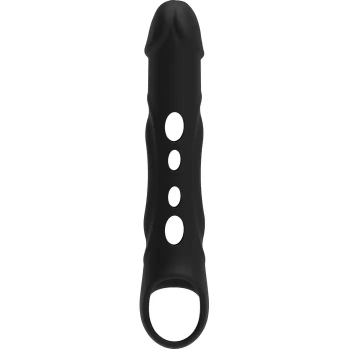 Черная насадка-удлинитель Vibrating Extender With Remote с вибрацией - Ramrod. Фотография 3.