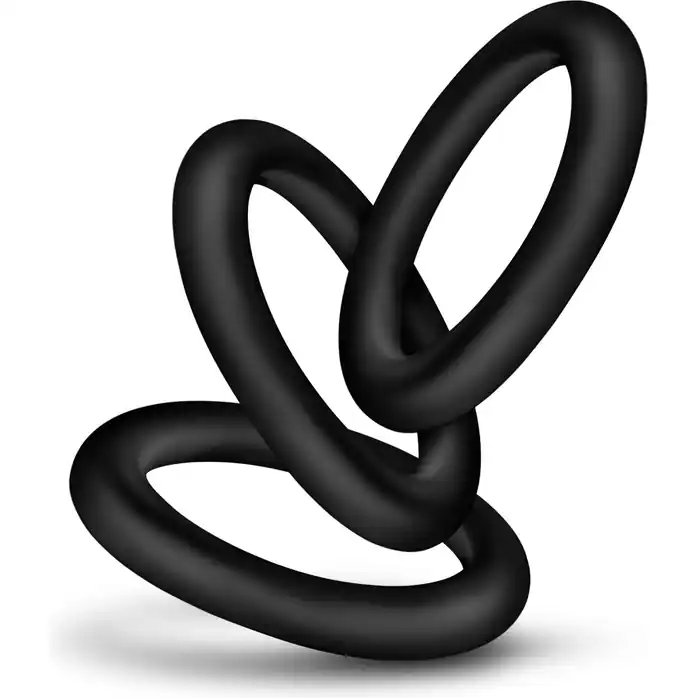 Набор из 3 черных эрекционных колец Black Small Penis Rings - Performance. Фотография 3.