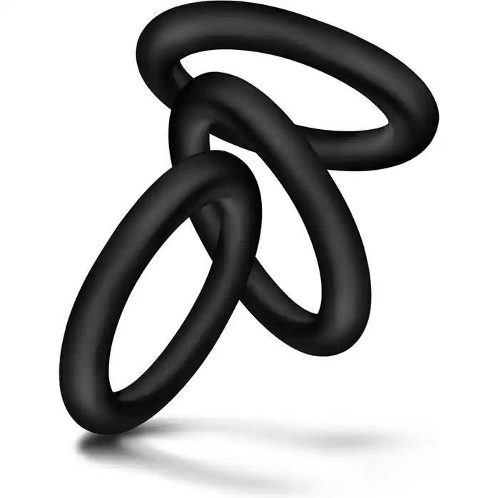 Набор из 3 черных эрекционных колец Black Small Penis Rings - Performance. Фотография 4.