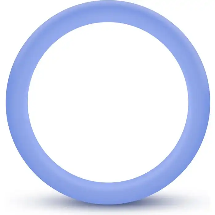 Голубое люминесцентное кольцо Silicone Glo Cock Ring - Performance. Фотография 2.