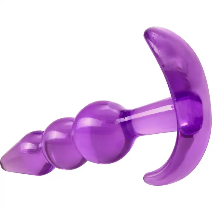 Фиолетовый анальный стимулятор Triple Bead Anal Plug - 9 см - B Yours. Фотография 3.