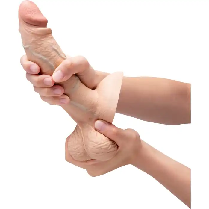 Телесный анальный фаллоимитатор Slipskin 7’’ Girthy - 17,8 см. Фотография 4.